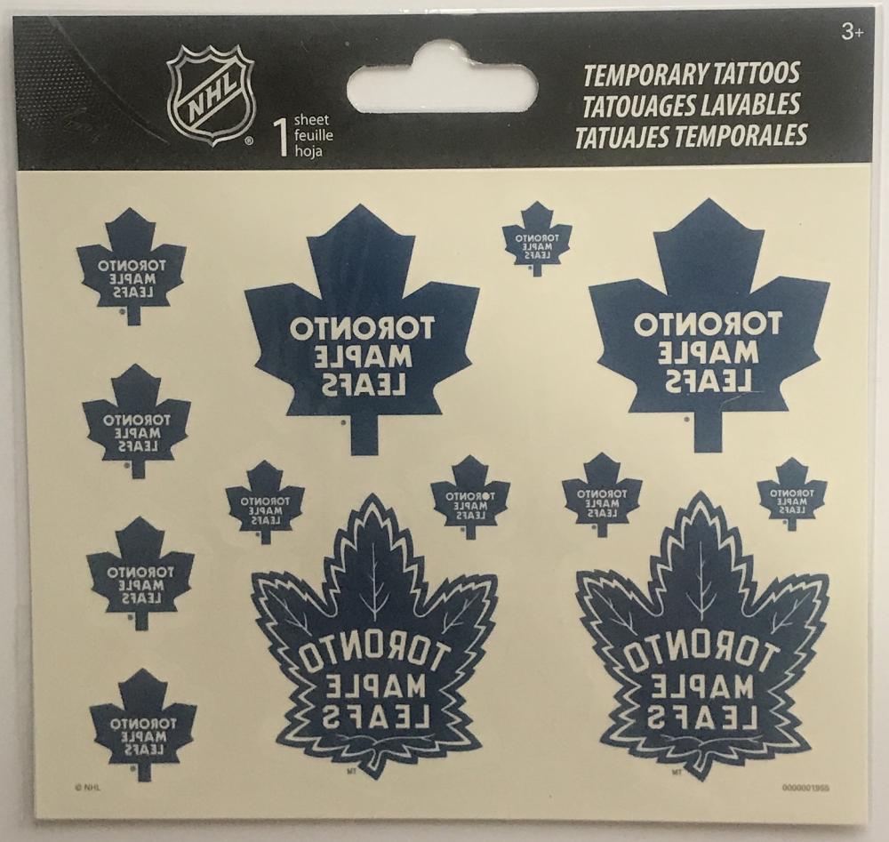 Toronto Maple Leafs Set of 13 Licensed Temporary Tattoos - 0.5" - 2"