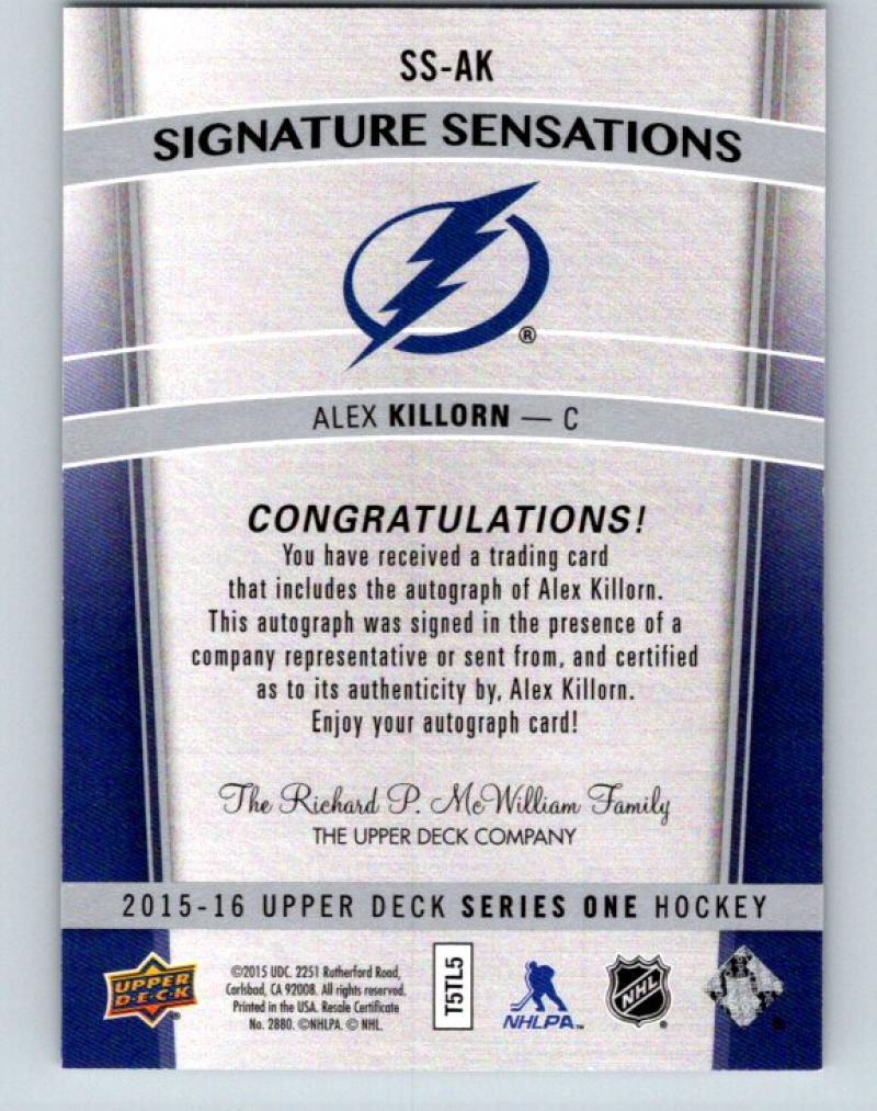 2015-16 Upper Deck Signature Sensations Alex Killorn MINT Auto 07649