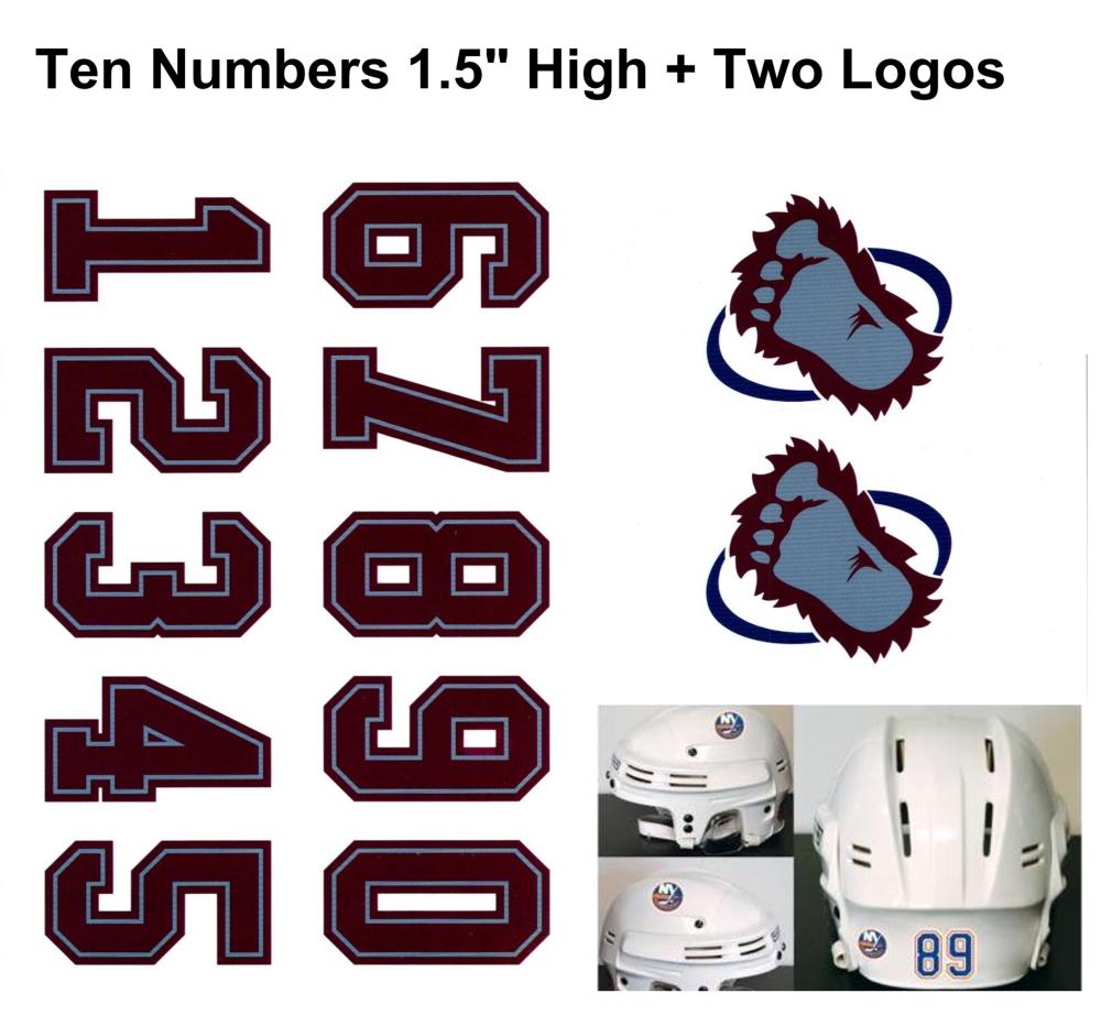 Colorado Avalanche NHL Hockey Helmet Decals Set + Two Logos Image 1