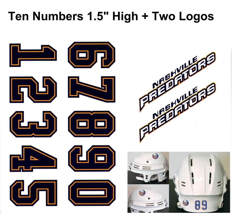 Nashville Predators NHL Hockey Helmet Decals Set + Two Logos Image 1