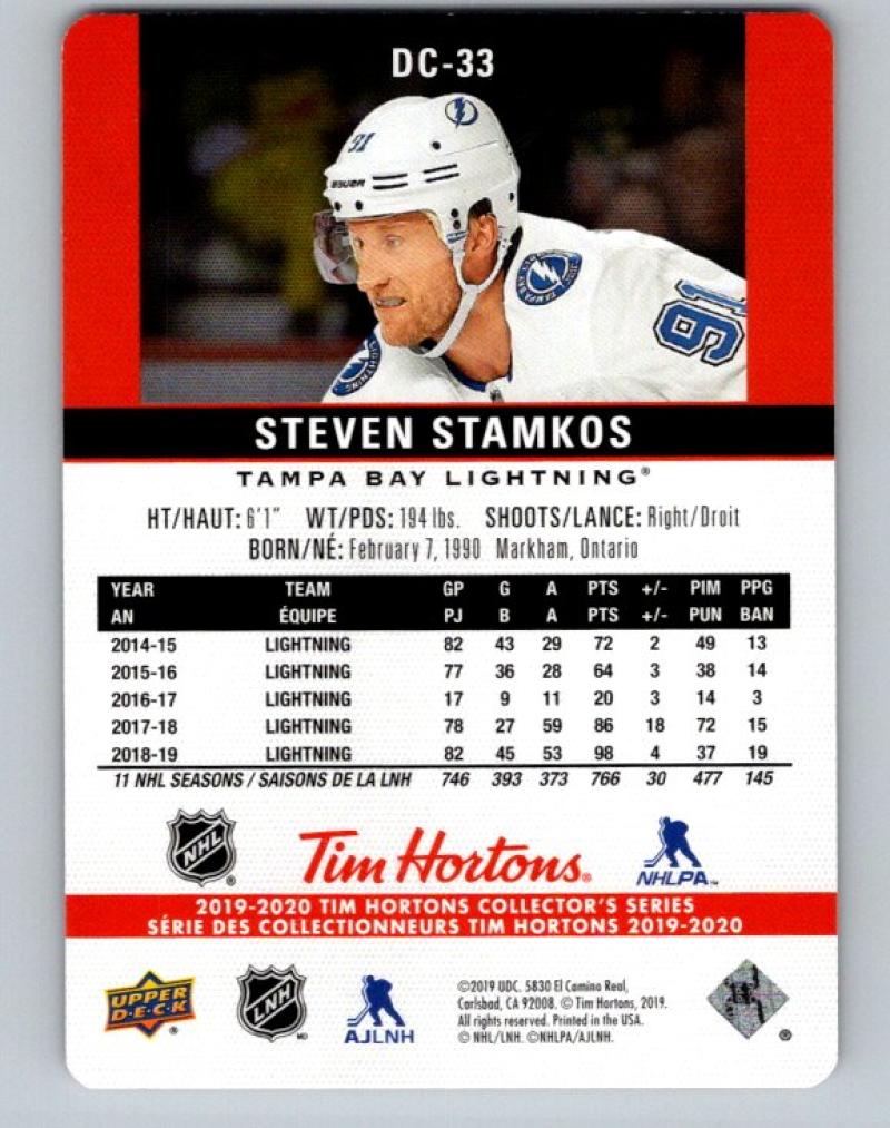 2019-20 Upper Deck Tim Hortons Red Die-Cut #DC-33 Steven Stamkos MINT Tampa Bay 07198 Image 2