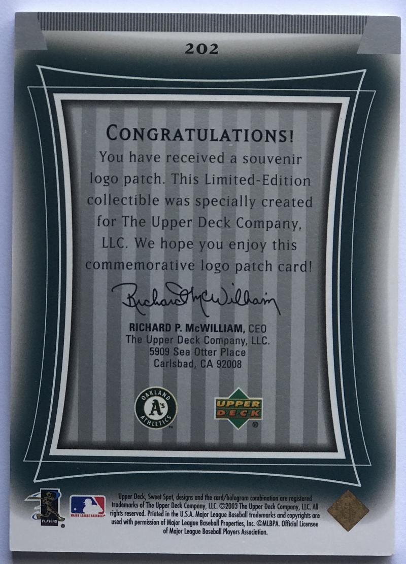 2003 Sweet Spot Sweet Beginnings Shane Bazzell 1338/1430 MLB 07636 Image 2