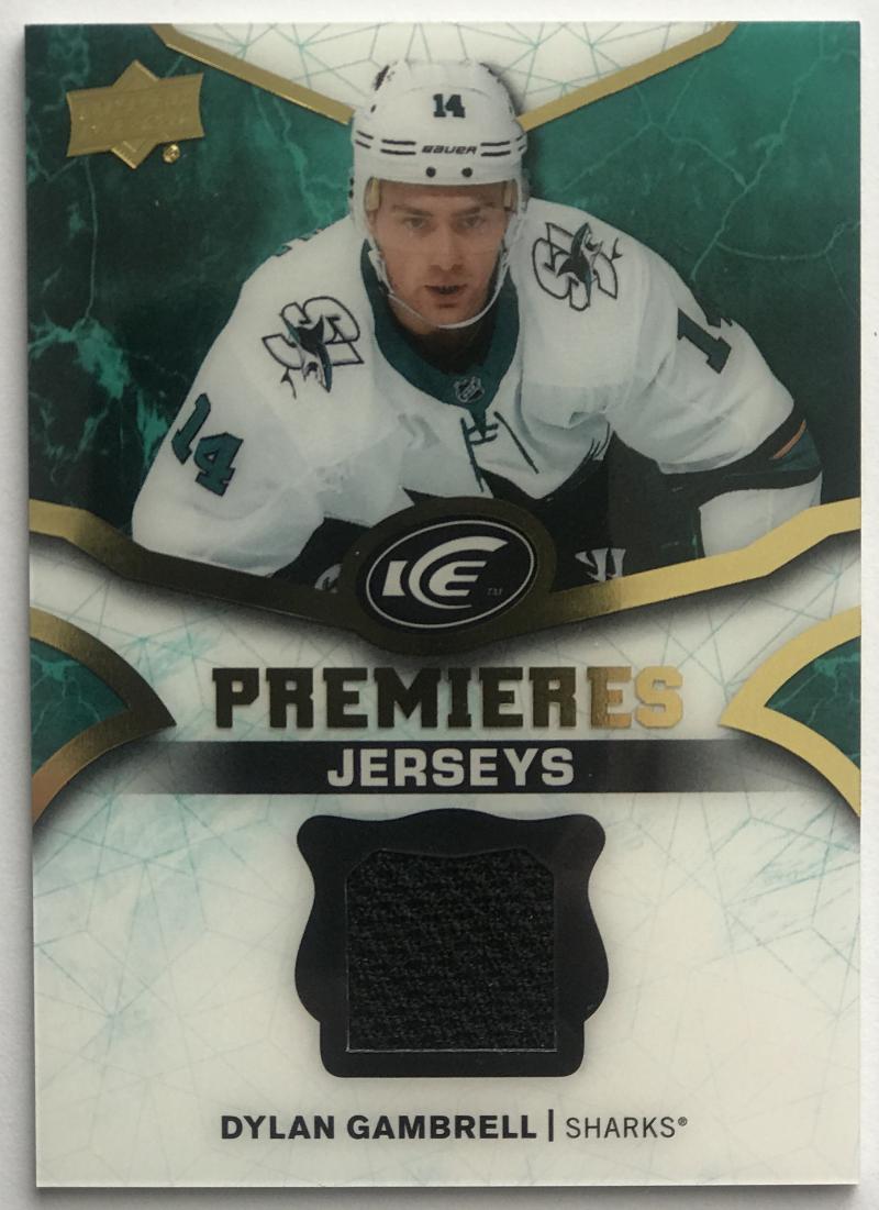 2018-19 Upper Deck Ice Premieres Jerseys Dylan Gambrell NHL MEM 07703 Image 1