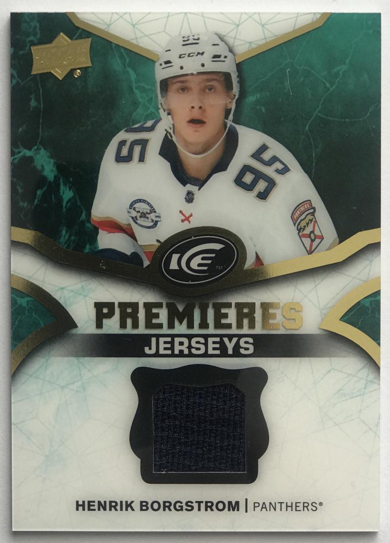 2018-19 Upper Deck Ice Premieres Jerseys Henrik Borgstrom NHL MEM 07704 Image 1