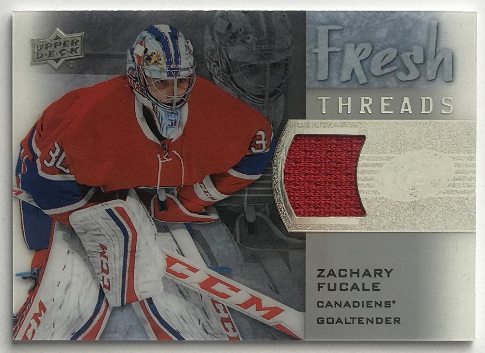 2015-16 Upper Deck Ice Fresh Threads Zachary Fucale NHL Jersey 07712 Image 1