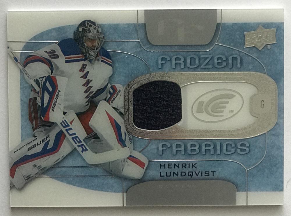 2015-16 Upper Deck Ice Frozen Fabrics Henrik Lundqvist NHL Jersey 07718