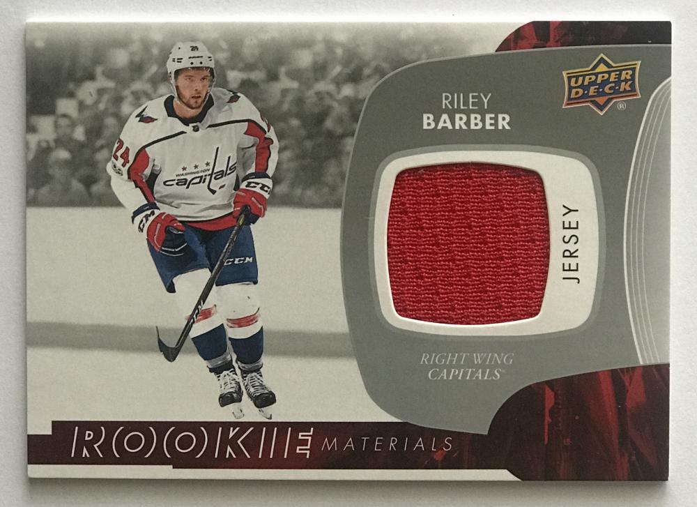 2017-18 Upper Deck Rookie Materials Riley Barber NHL Jersey 07721 Image 1