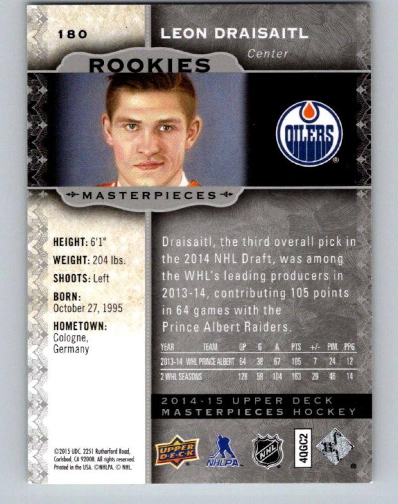 2014-15 Upper Deck Masterpieces #180 Leon Draisaitl MINT RC Rookie Oilers 07726