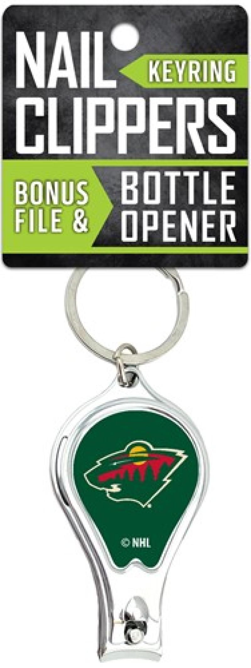 Minnesota Wild Nail Clipper Keyring w/Bonus File & Bottle Opener Image 1