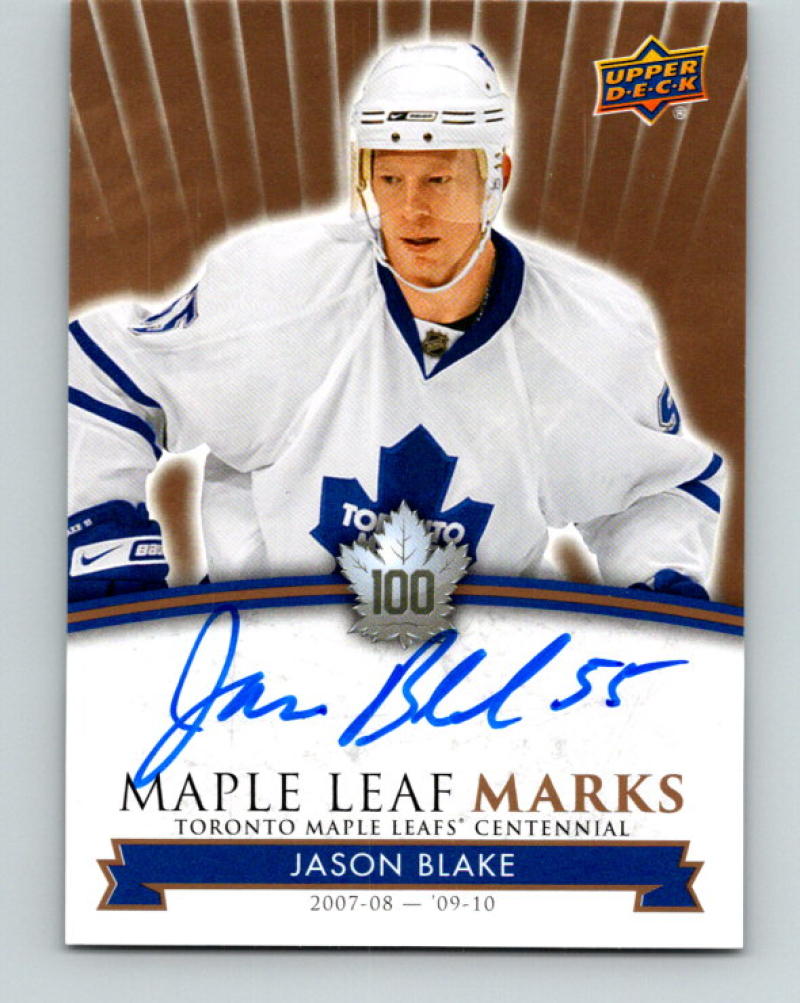 2017-18 UD Toronto Maple Leafs Centennial Marks Autos Jason Blake 07730