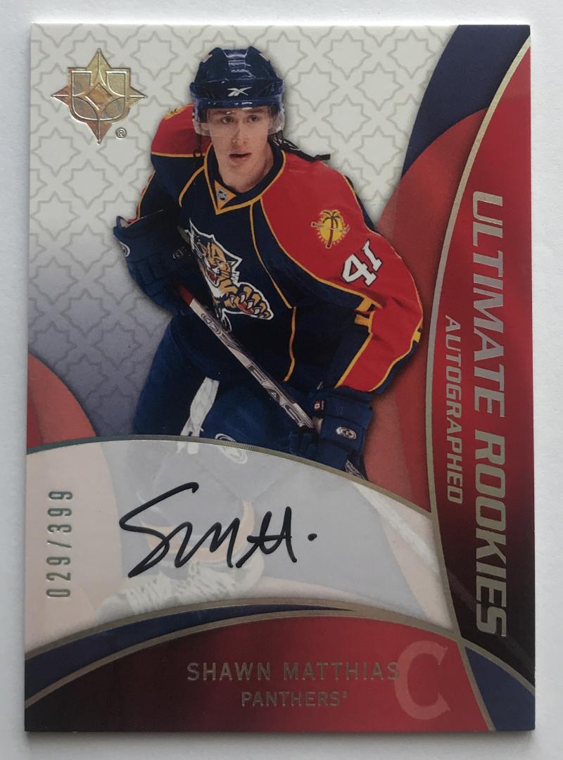 2008-09 Ultimate Collection Shawn Matthias Rookie Auto 29/399 RC 07744 Image 1