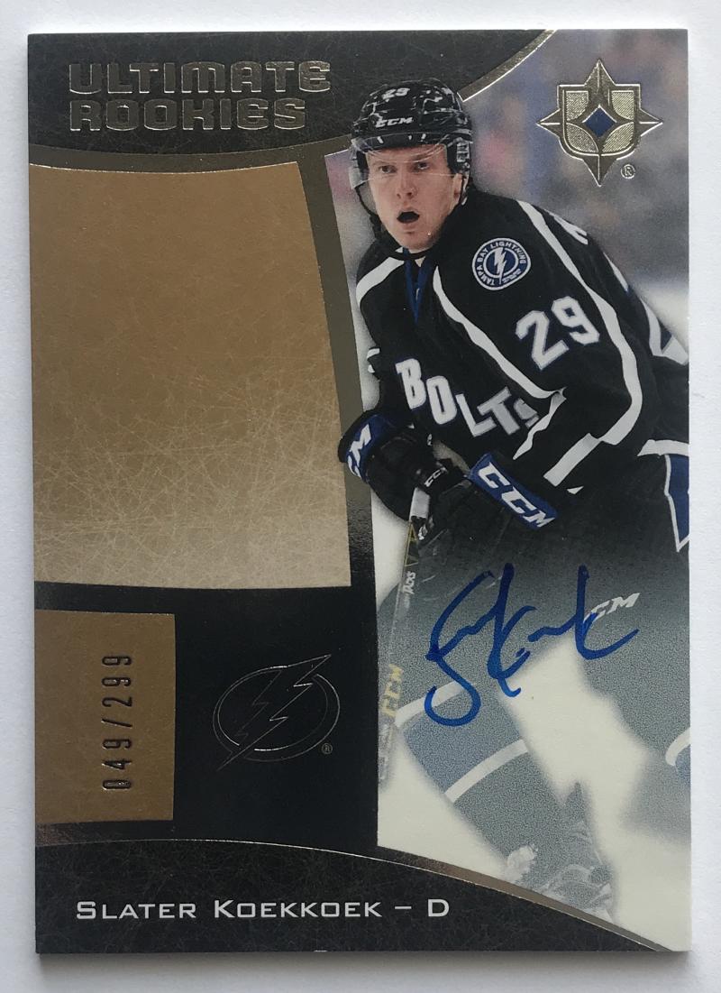 2015-16 UD Ultimate Collection Rookies Slater Koekkoek Auto 49/299 RC 07751 Image 1
