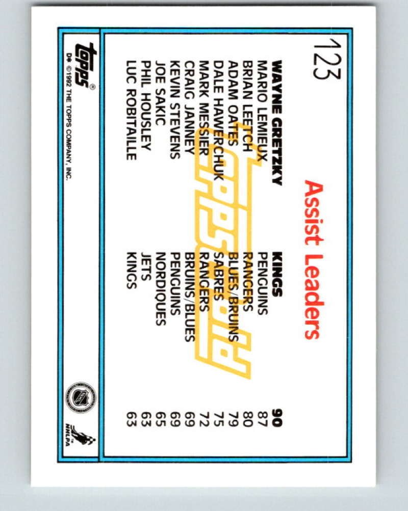 1992-93 Topps Gold #123G Wayne Gretzky LL Mint Los Angeles Kings