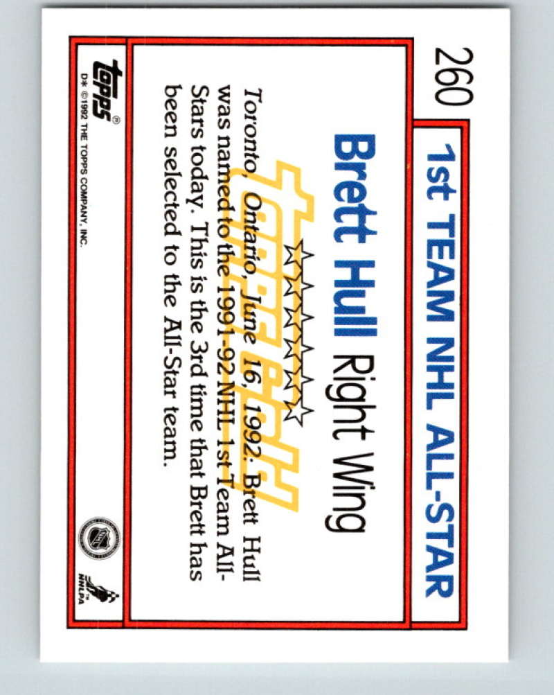 1992-93 Topps Gold #260G Brett Hull AS Mint St. Louis Blues