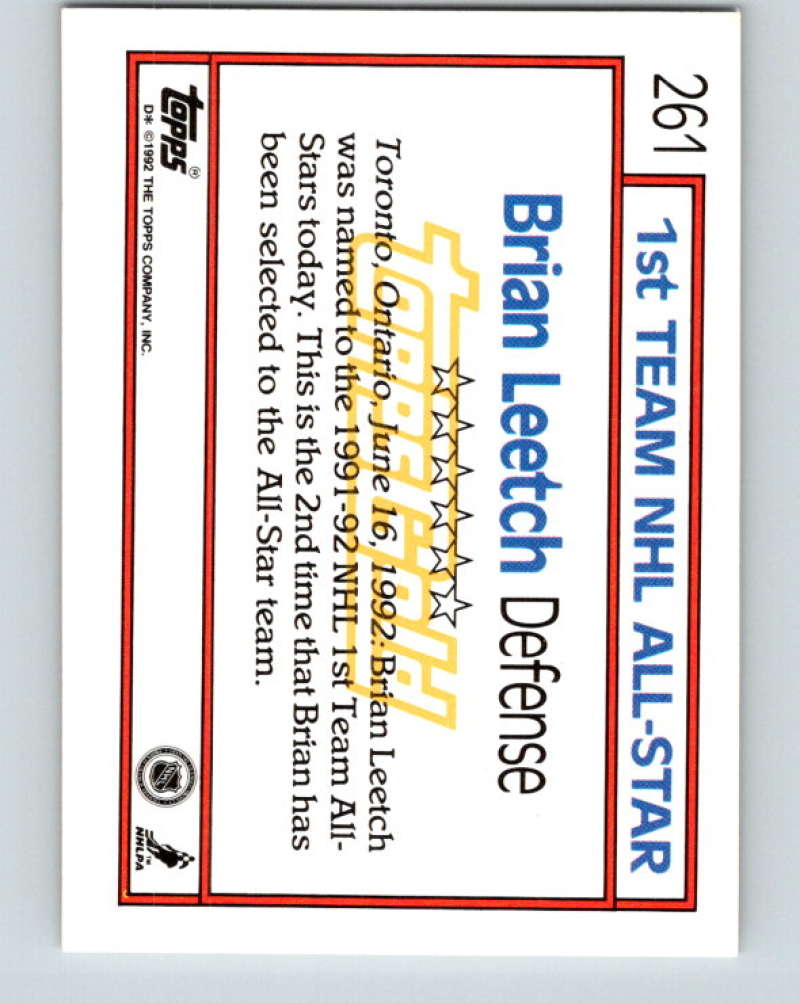 1992-93 Topps Gold #261G Brian Leetch AS Mint New York Rangers