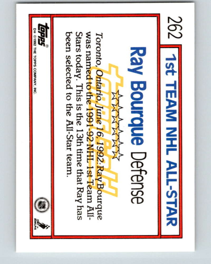 1992-93 Topps Gold #262G Ray Bourque AS Mint Boston Bruins