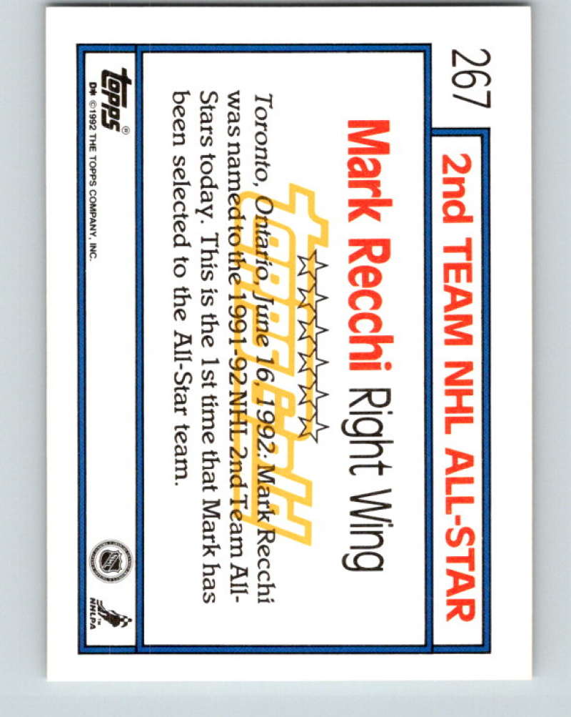 1992-93 Topps Gold #267G Mark Recchi AS Mint Philadelphia Flyers