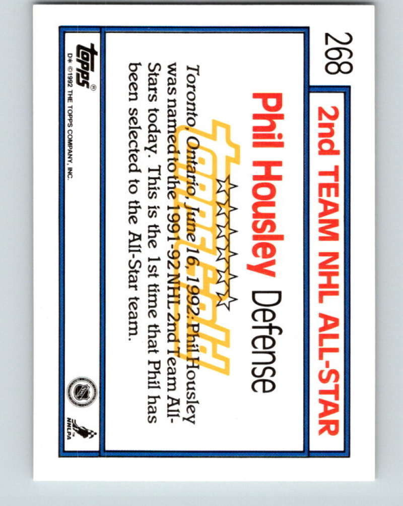 1992-93 Topps Gold #268G Phil Housley AS Mint Winnipeg Jets