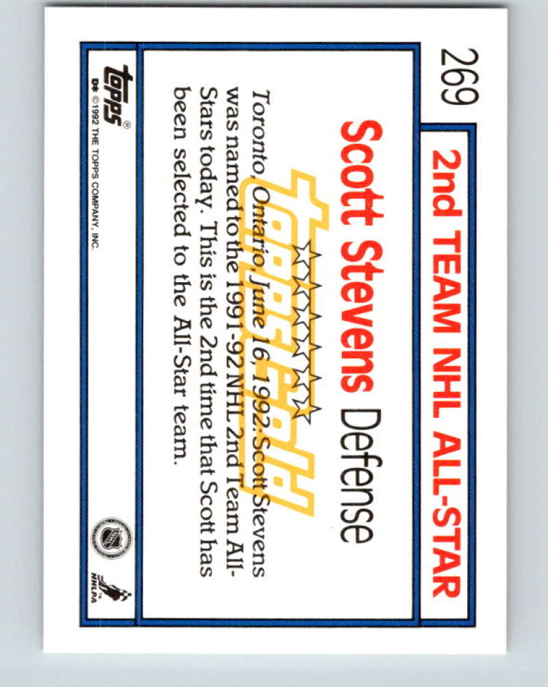 1992-93 Topps Gold #269G Scott Stevens AS Mint New Jersey Devils