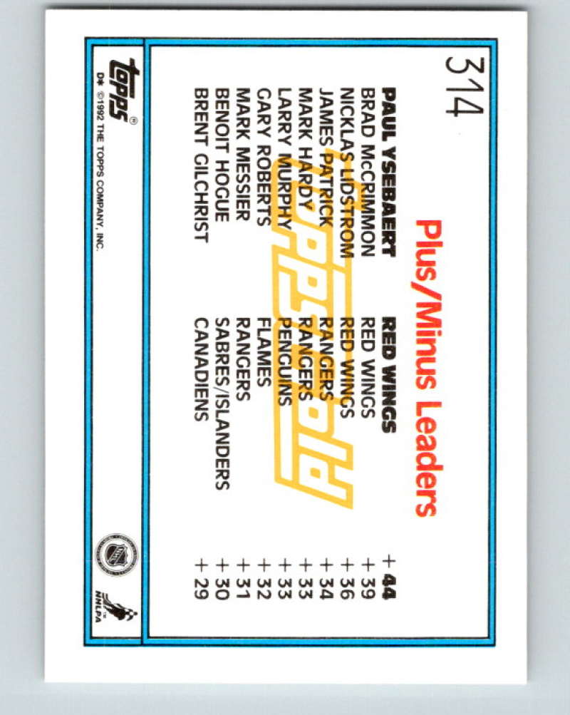 1992-93 Topps Gold #314G Paul Ysebaert LL Mint Detroit Red Wings Image 2