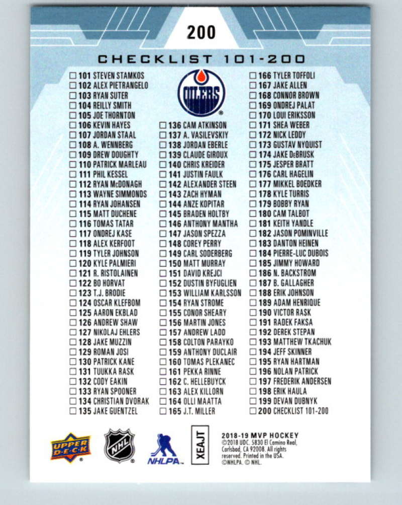 2018-19 Upper Deck MVP #200 Connor McDavid Mint Edmonton Oilers Image 2