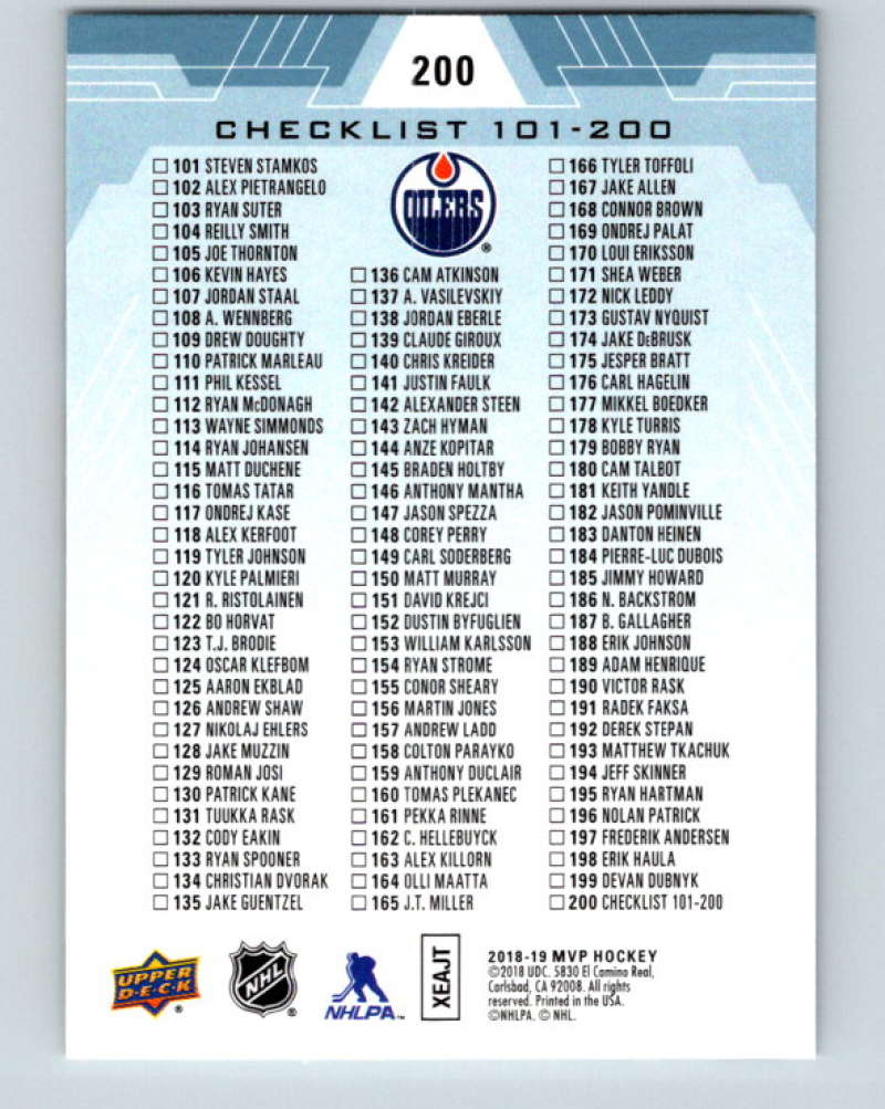 2018-19 Upper Deck MVP #200 Connor McDavid Mint Edmonton Oilers  Image 2