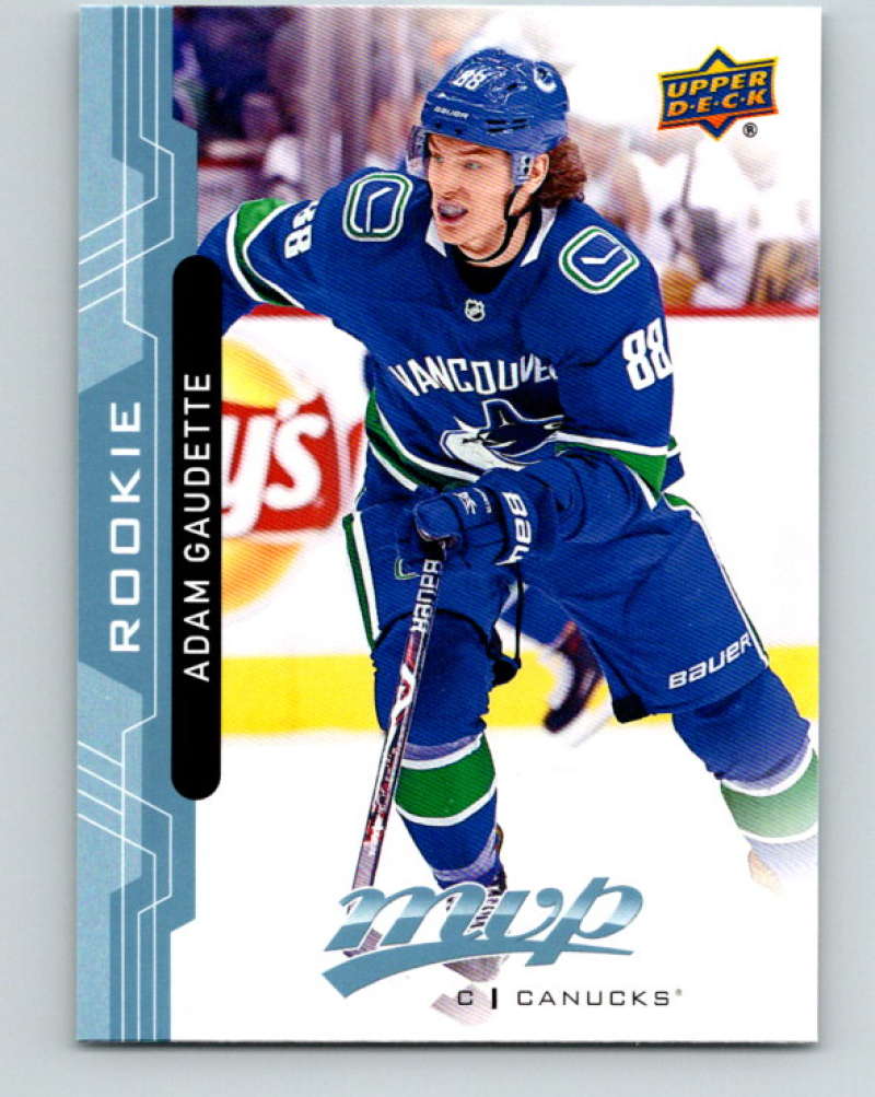 2018-19 Upper Deck MVP #234 Adam Gaudette Mint RC Rookie Vancouver Canucks Image 1