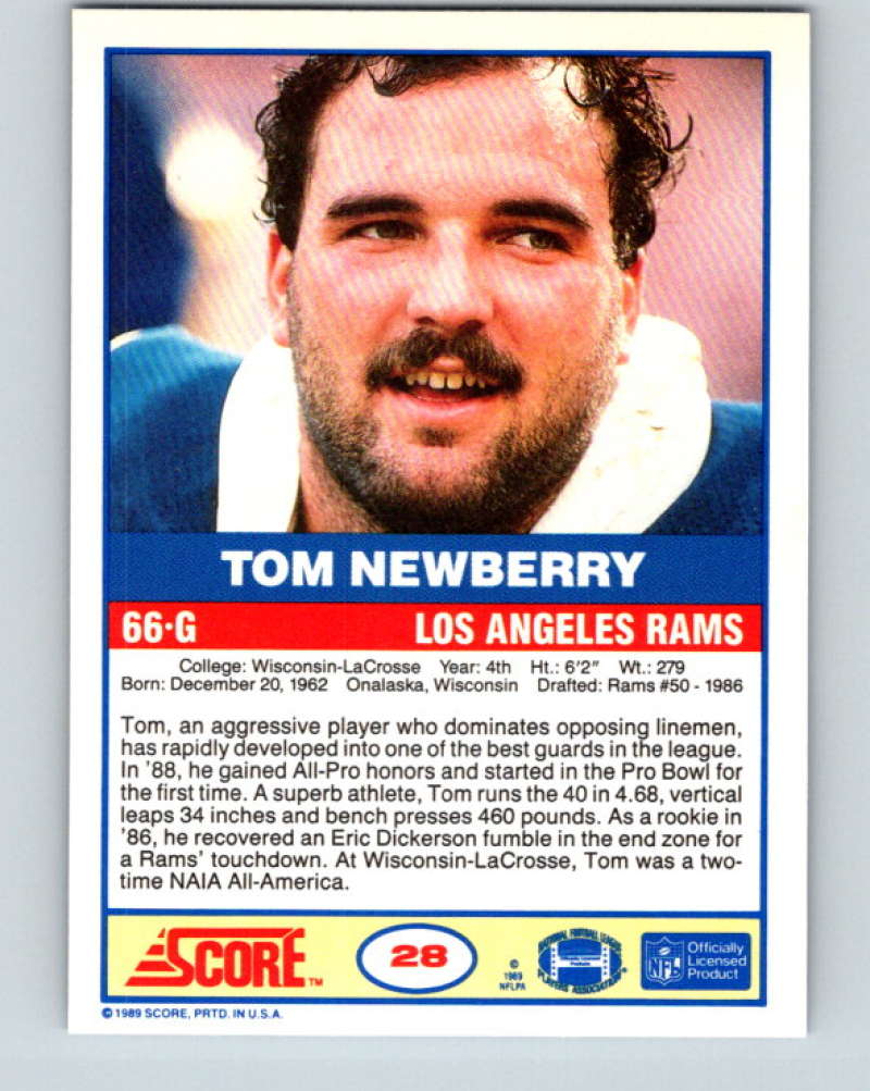 1989 Score #27 Chris Chandler Mint RC Rookie Indianapolis Colts Image 2