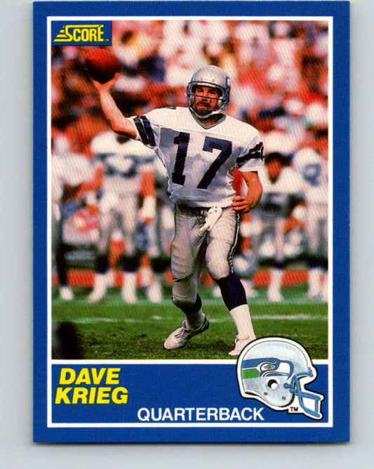 1989 Score #100 Dave Krieg Mint Seattle Seahawks  Image 1