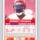 1989 Score #140 Rodney Holman Mint RC Rookie Cincinnati Bengals  Image 2