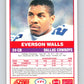 1989 Score #171 Everson Walls Mint Dallas Cowboys  Image 2