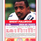 1989 Score #177 Brent Fullwood Mint RC Rookie Green Bay Packers  Image 2
