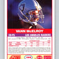 1989 Score #189 Vann McElroy Mint Los Angeles Raiders  Image 2