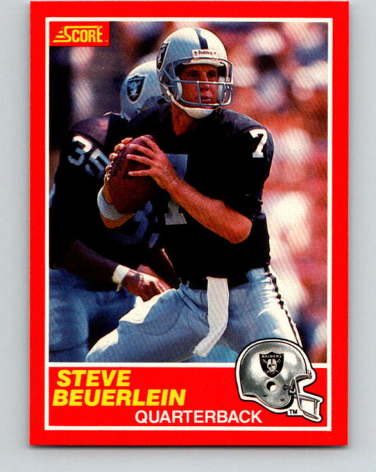 1989 Score #200 Steve Beuerlein Mint RC Rookie Los Angeles Raiders  Image 1
