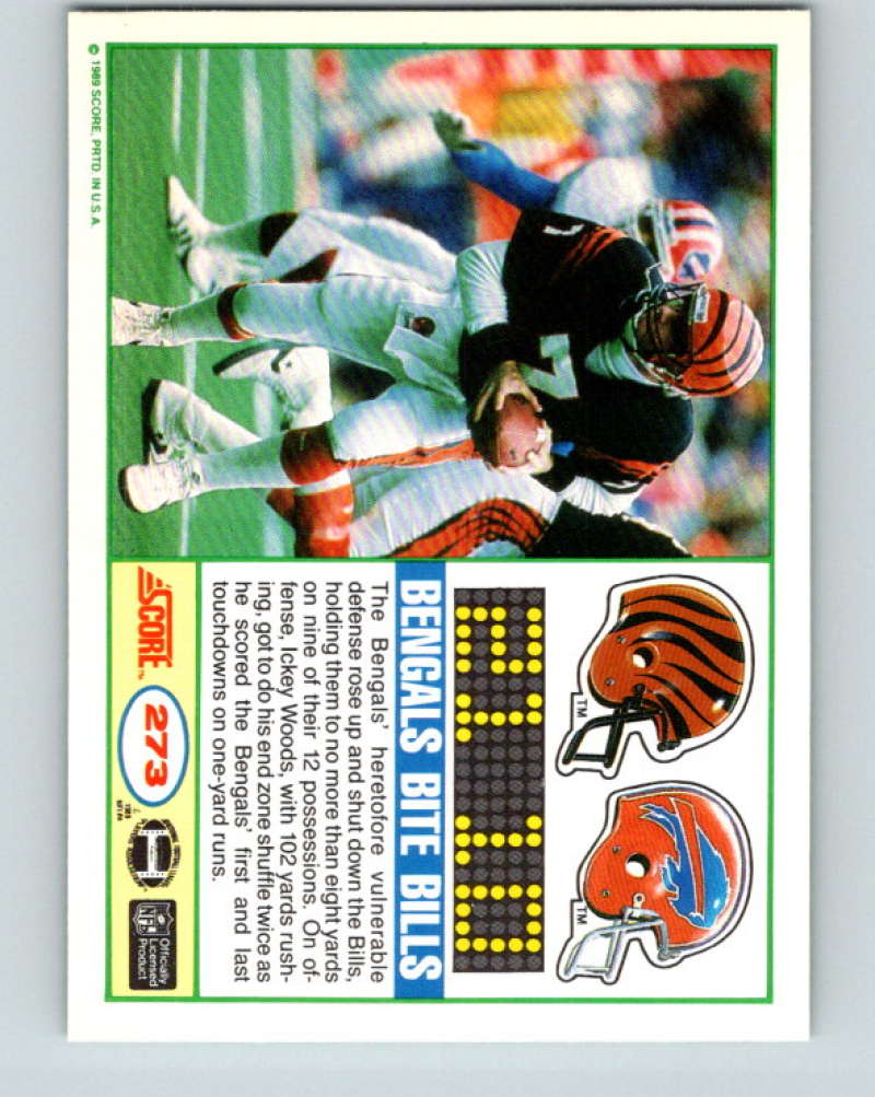 1989 Score #273 Ickey Woods/Boomer Esiason AFC Championship Mint Cincinnati Bengals Image 2