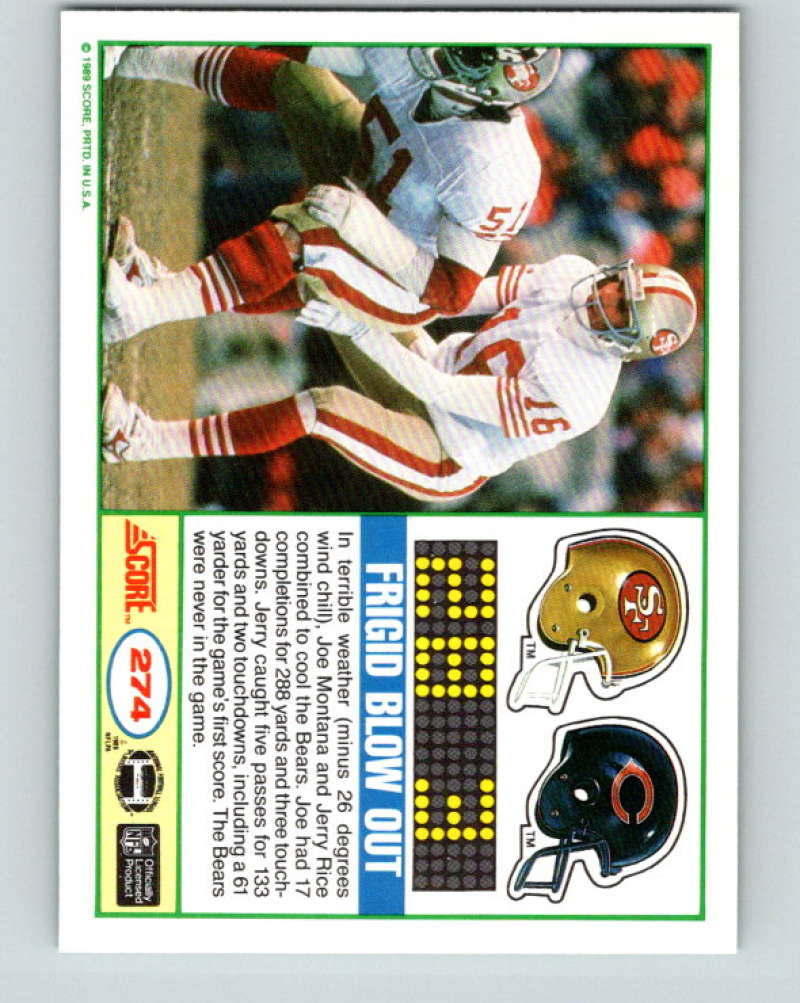 1989 Score #274 Joe Montana NFC Championship Mint San Francisco 49ers Image 2