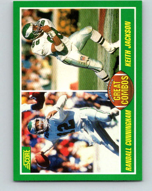 1989 Score #281 Randall Cunningham/Keith Jackson GC Mint Philadelphia Eagles  Image 1