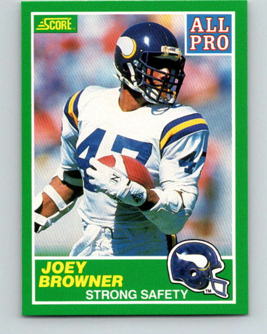 1989 Score #287 Joey Browner AP Mint Minnesota Vikings  Image 1