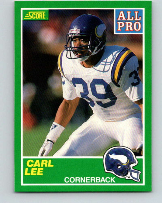 1989 Score #289 Carl Lee AP Mint RC Rookie Minnesota Vikings  Image 1