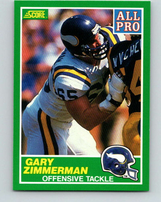 1989 Score #294 Gary Zimmerman AP Mint Minnesota Vikings  Image 1
