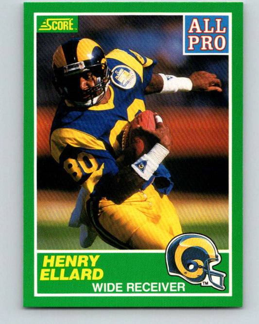 1989 Score #306 Henry Ellard AP Mint Los Angeles Rams