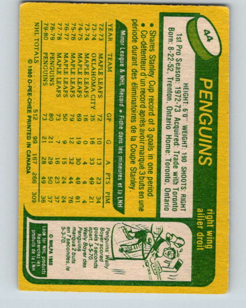 1980-81 O-Pee-Chee #44 George Ferguson NHL Pittsburgh Penguins 7801 Image 2