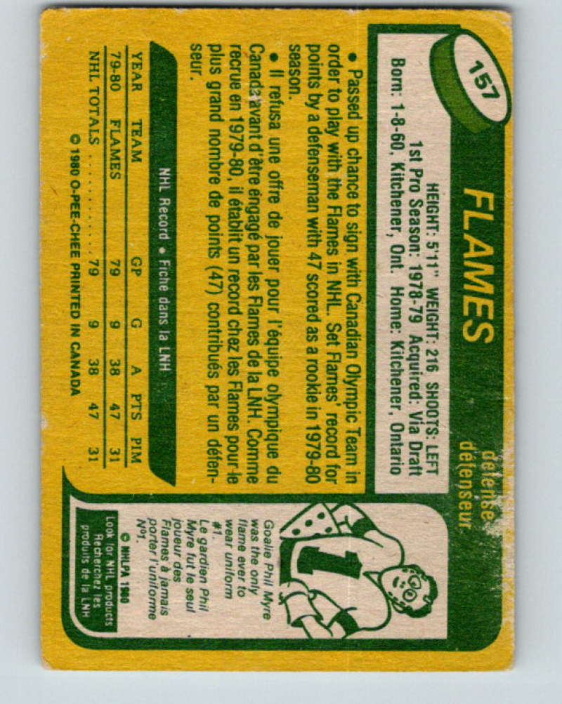 1980-81 O-Pee-Chee #157 Paul Reinhart NHL RC Rookie Flames 7914
