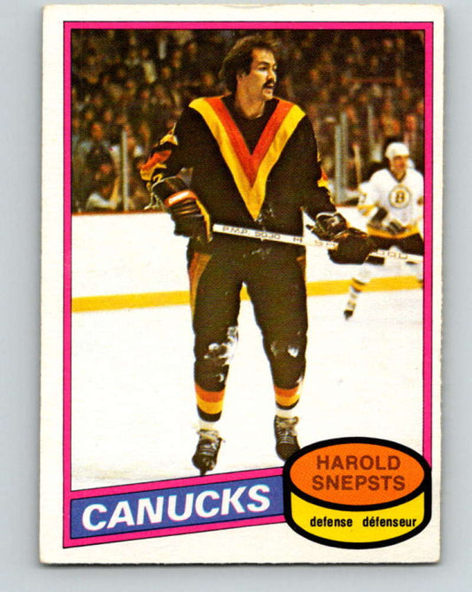 1980-81 O-Pee-Chee #312 Harold Snepsts NHL Vancouver Canucks  8069 Image 1