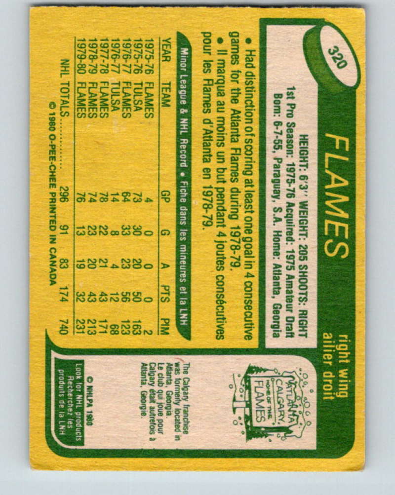 1980-81 O-Pee-Chee #320 Willi Plett NHL Calgary Flames 8077 Image 2