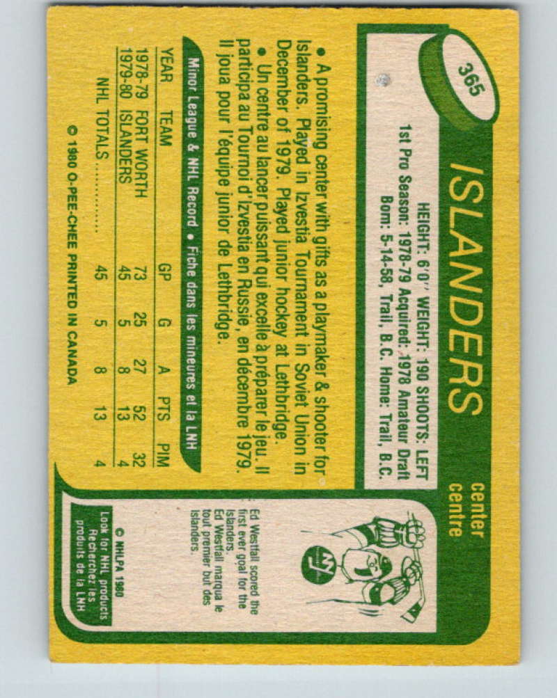 1980-81 O-Pee-Chee #365 Steve Tambellini NHL RC Rookie Islanders 8122