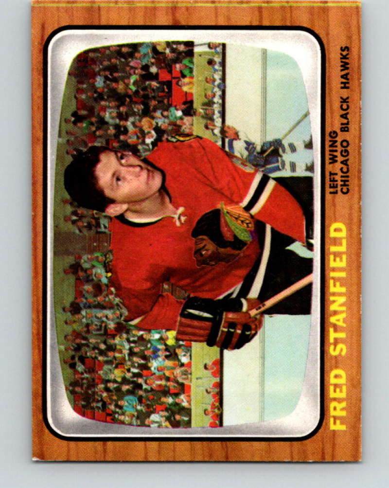1966-67 Topps #56 Fred Stanfield NHL Chicago Blackhawks 8176