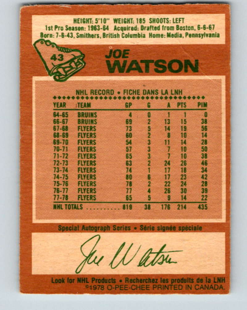 1978-79 O-Pee-Chee #43 Joe Watson Colorado Rockies 8342