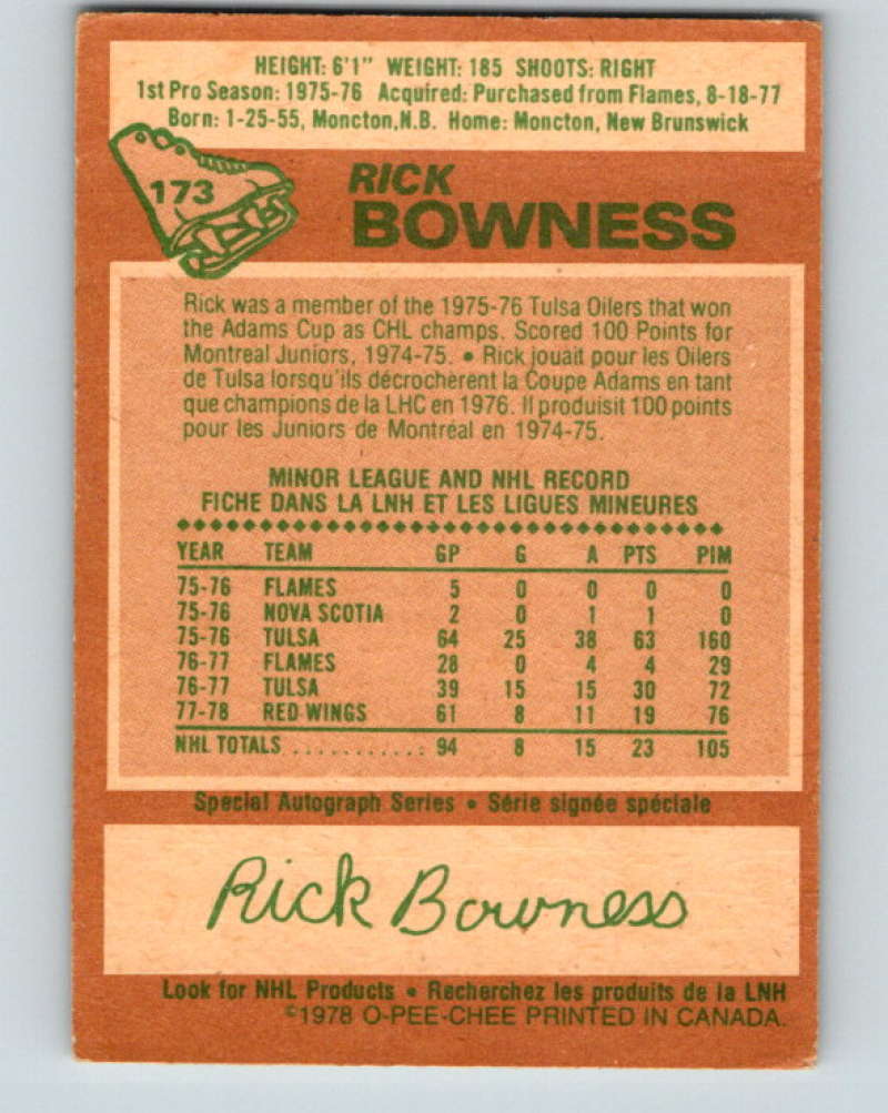 1978-79 O-Pee-Chee #173 Rick Bowness St. Louis Blues 8472 Image 2