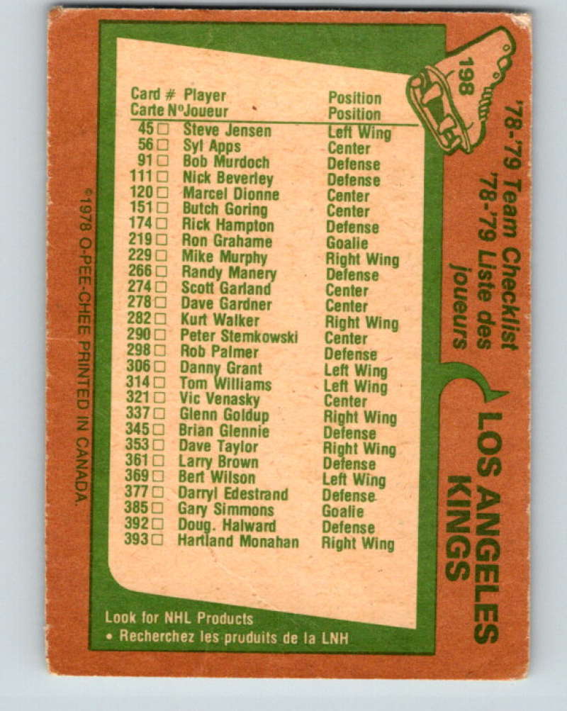 1978-79 O-Pee-Chee #198 Los Angeles Kings TC Los Angeles Kings 8497